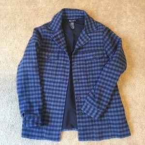 Denim & Company Periwinkle and Navy Flannel